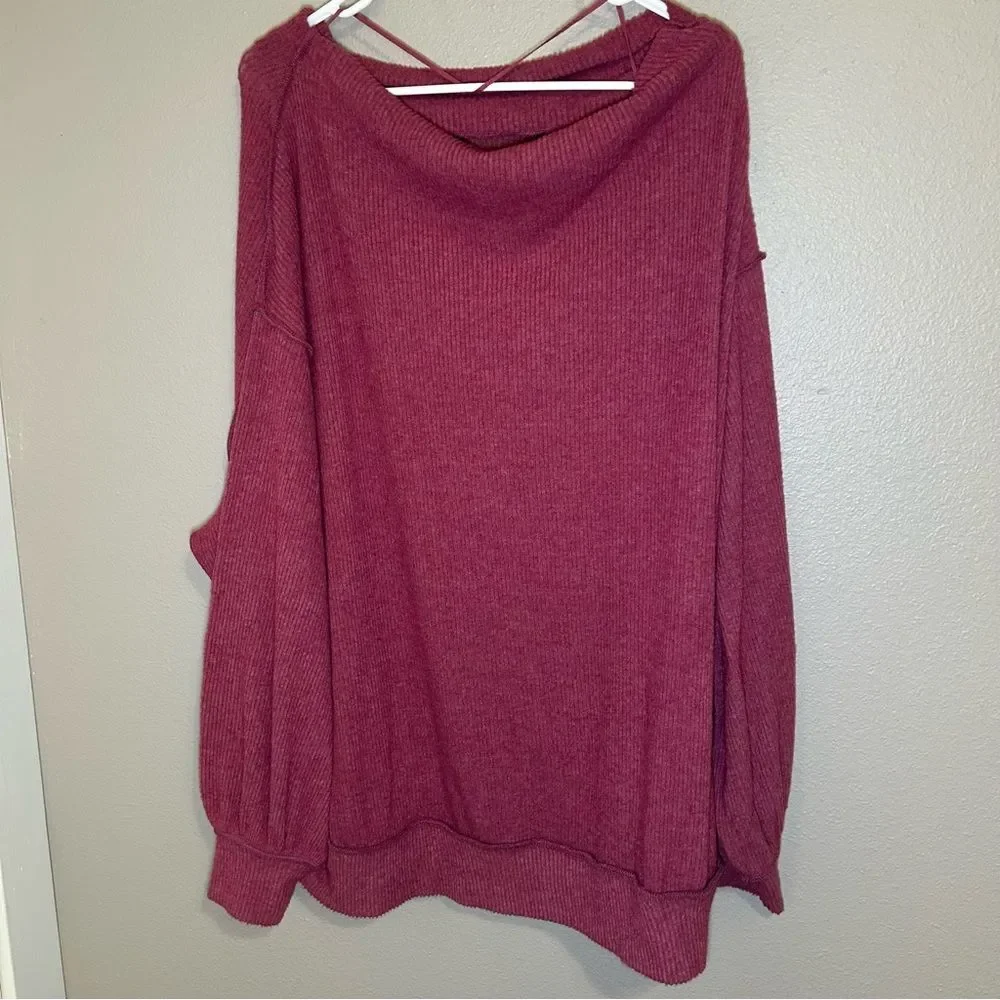 Free People Main Squeeze Hacci Oversized Long Sleeve Top Women’s Size Medium